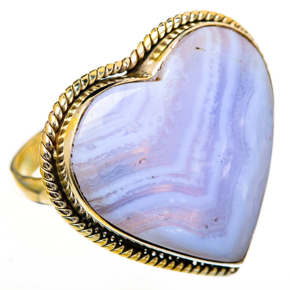 Blue Lace Agate Rings handcrafted by Anasilvercos - RING110953 - Photo 2