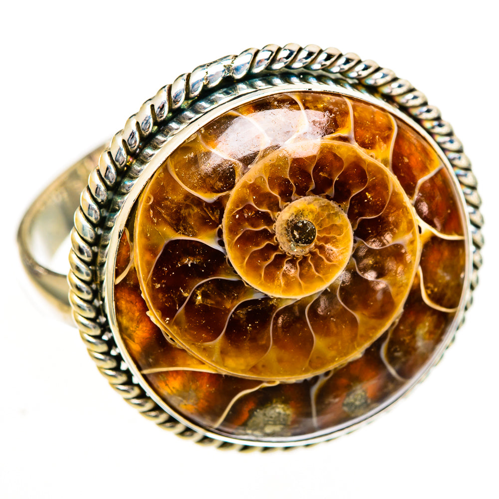 Ammonite Fossil Rings handcrafted by Anasilvercos - RING110975 - Photo 2