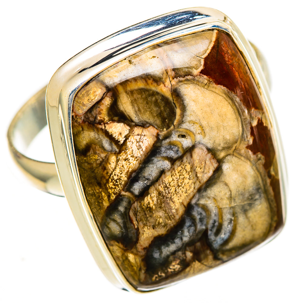 Mushroom Rhyolite Rings handcrafted by Anasilvercos - RING110978 - Photo 2
