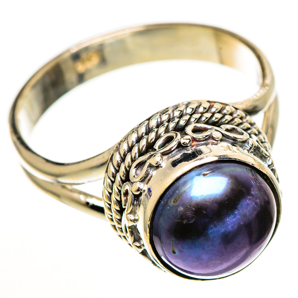 Titanium Pearl Rings handcrafted by Anasilvercos - RING111068 - Photo 2