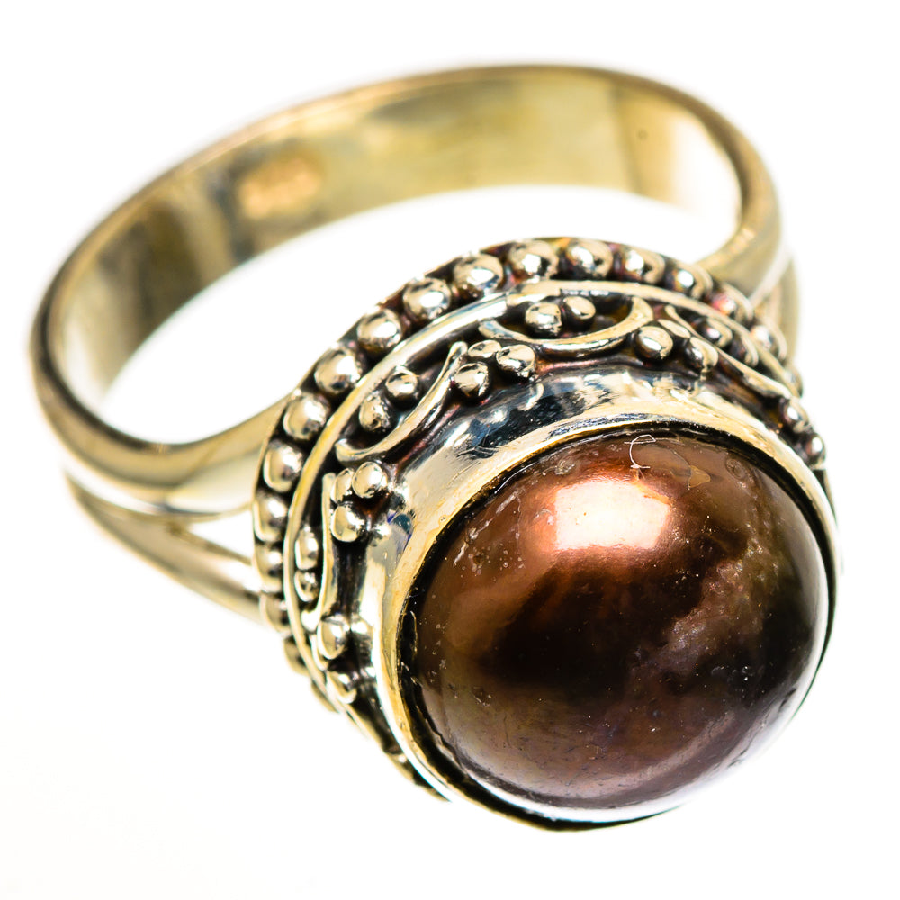Titanium Pearl Rings handcrafted by Anasilvercos - RING111116 - Photo 2