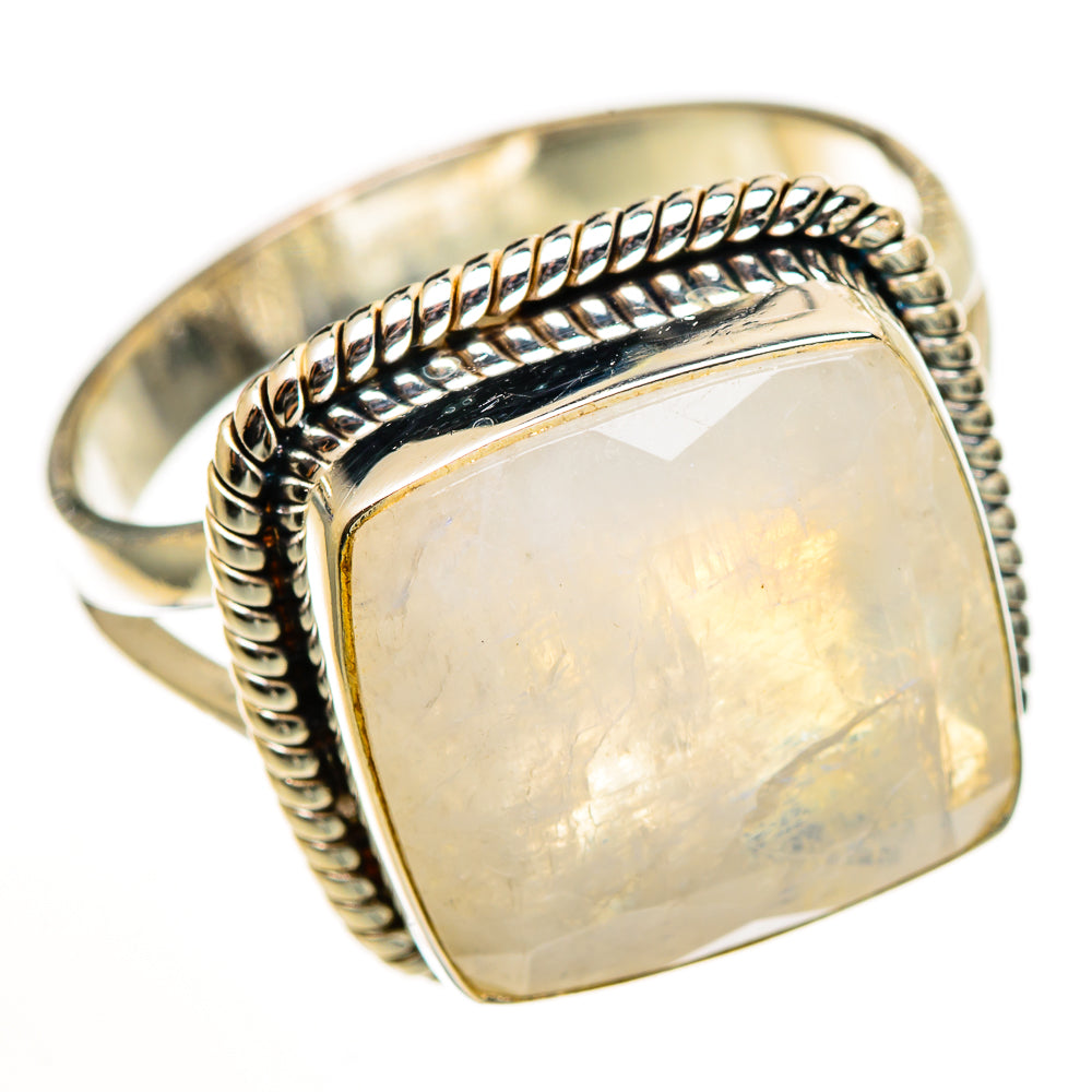 Rainbow Moonstone Rings handcrafted by Anasilvercos - RING111127 - Photo 2