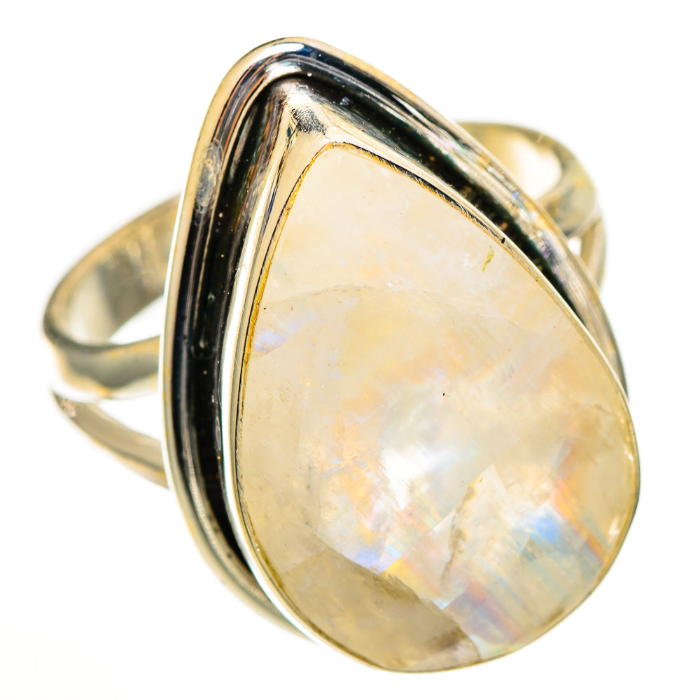 Rainbow Moonstone Rings handcrafted by Anasilvercos - RING111152 - Photo 2