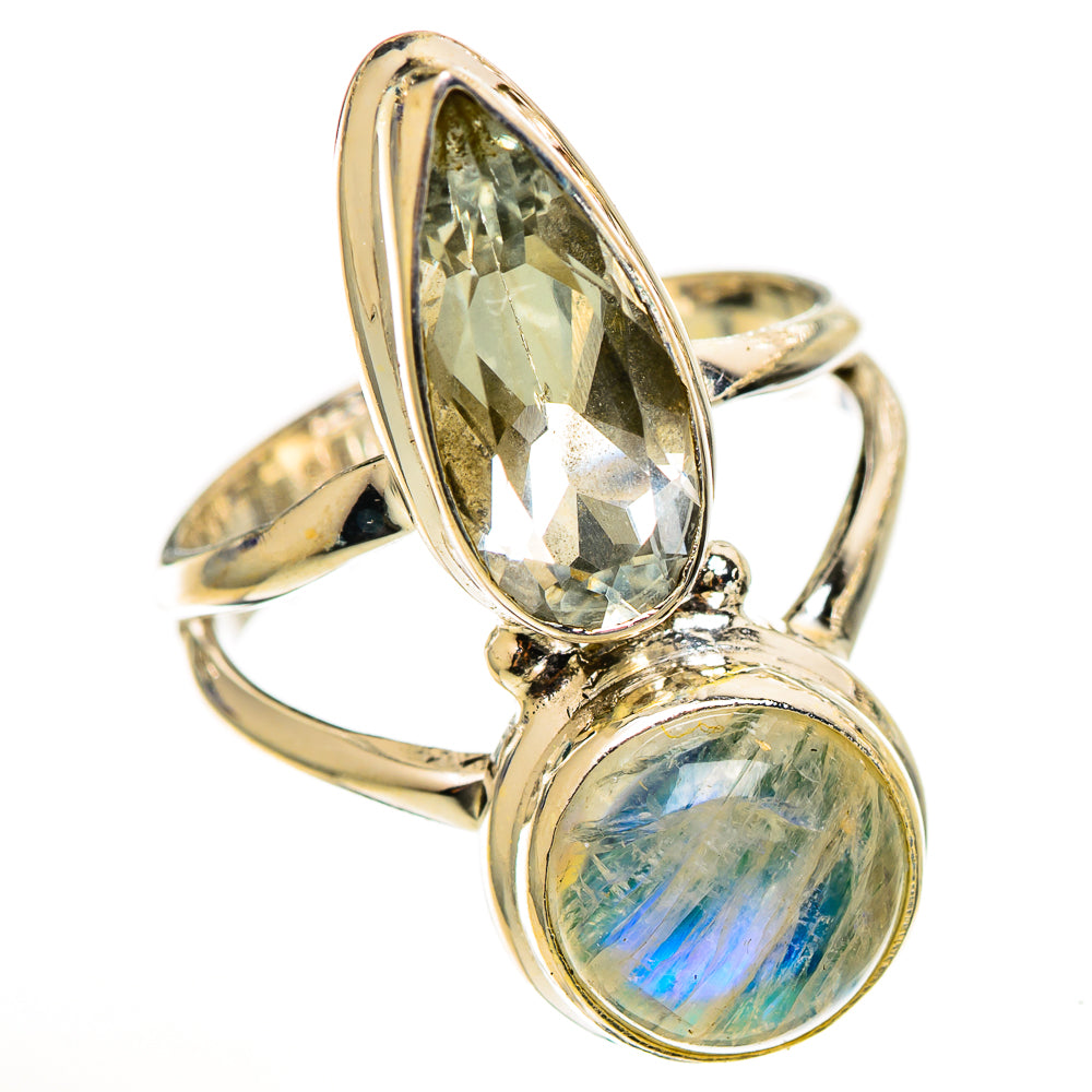 Rainbow Moonstone Rings handcrafted by Anasilvercos - RING111163 - Photo 2