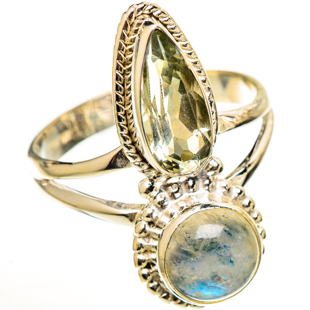 Rainbow Moonstone Rings handcrafted by Anasilvercos - RING111165 - Photo 2