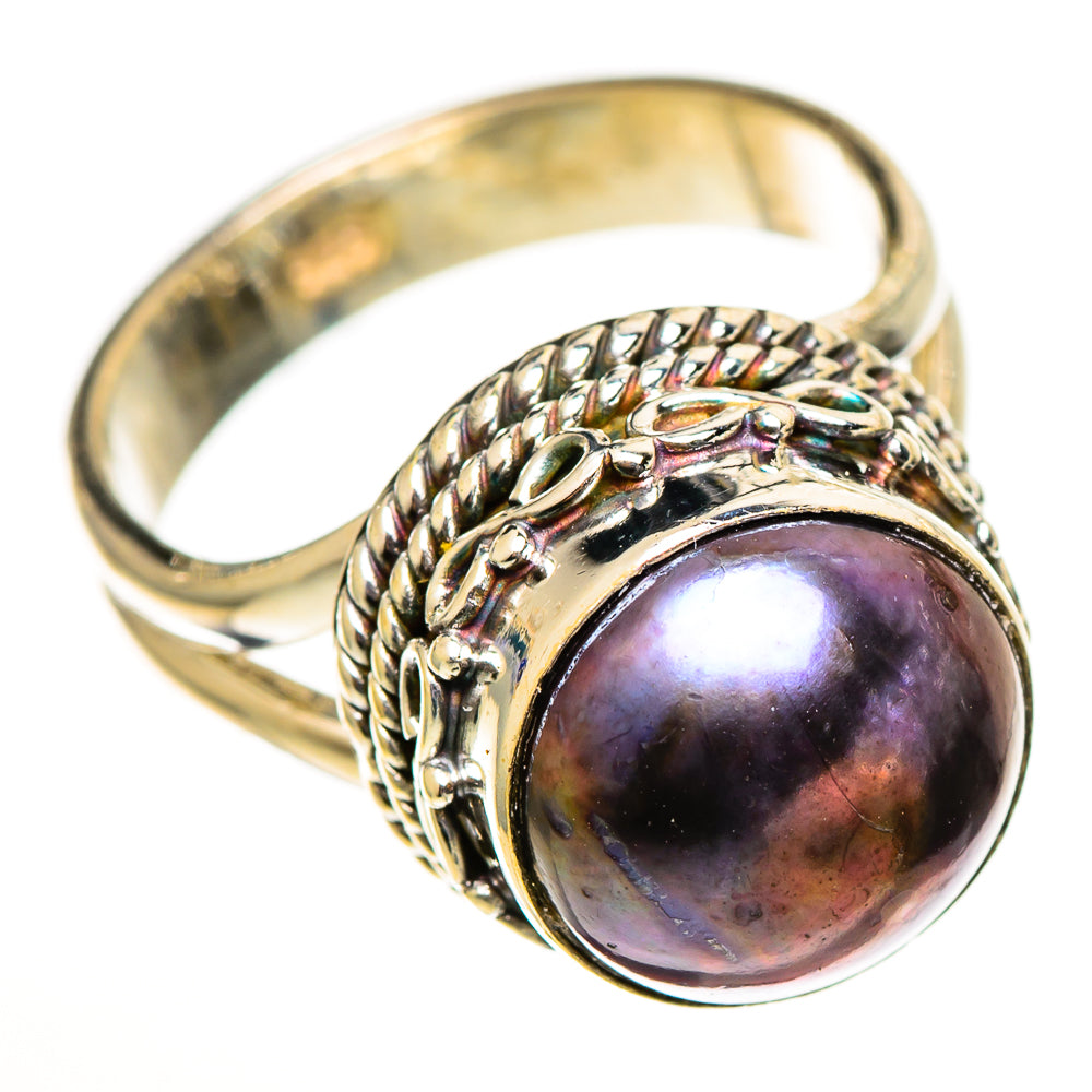 Titanium Pearl Rings handcrafted by Anasilvercos - RING111174 - Photo 2