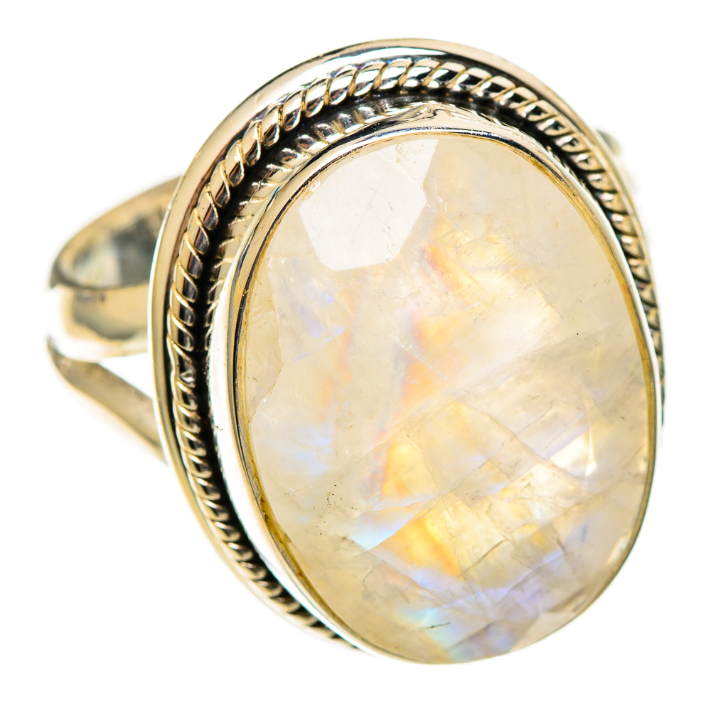 Rainbow Moonstone Rings handcrafted by Anasilvercos - RING111180 - Photo 2