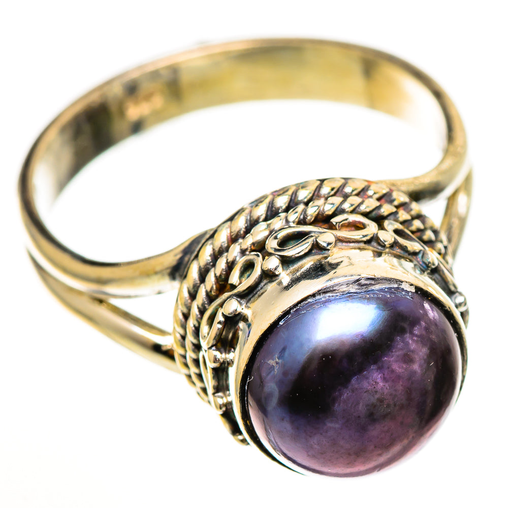 Titanium Pearl Rings handcrafted by Anasilvercos - RING111198 - Photo 2