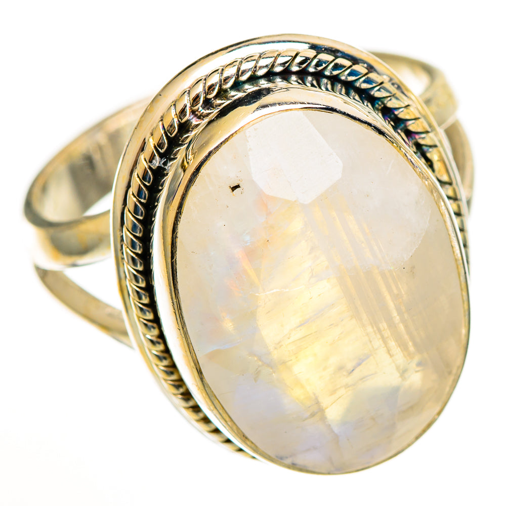 Rainbow Moonstone Rings handcrafted by Anasilvercos - RING111201 - Photo 2