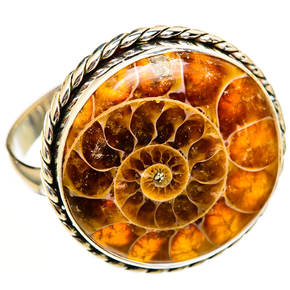 Ammonite Fossil Rings handcrafted by Anasilvercos - RING111276 - Photo 2