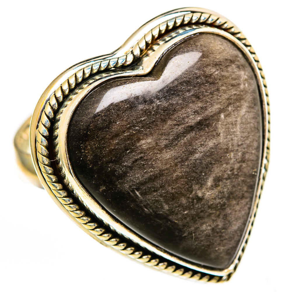 Gold Sheen Obsidian Rings handcrafted by Anasilvercos - RING111665 - Photo 2