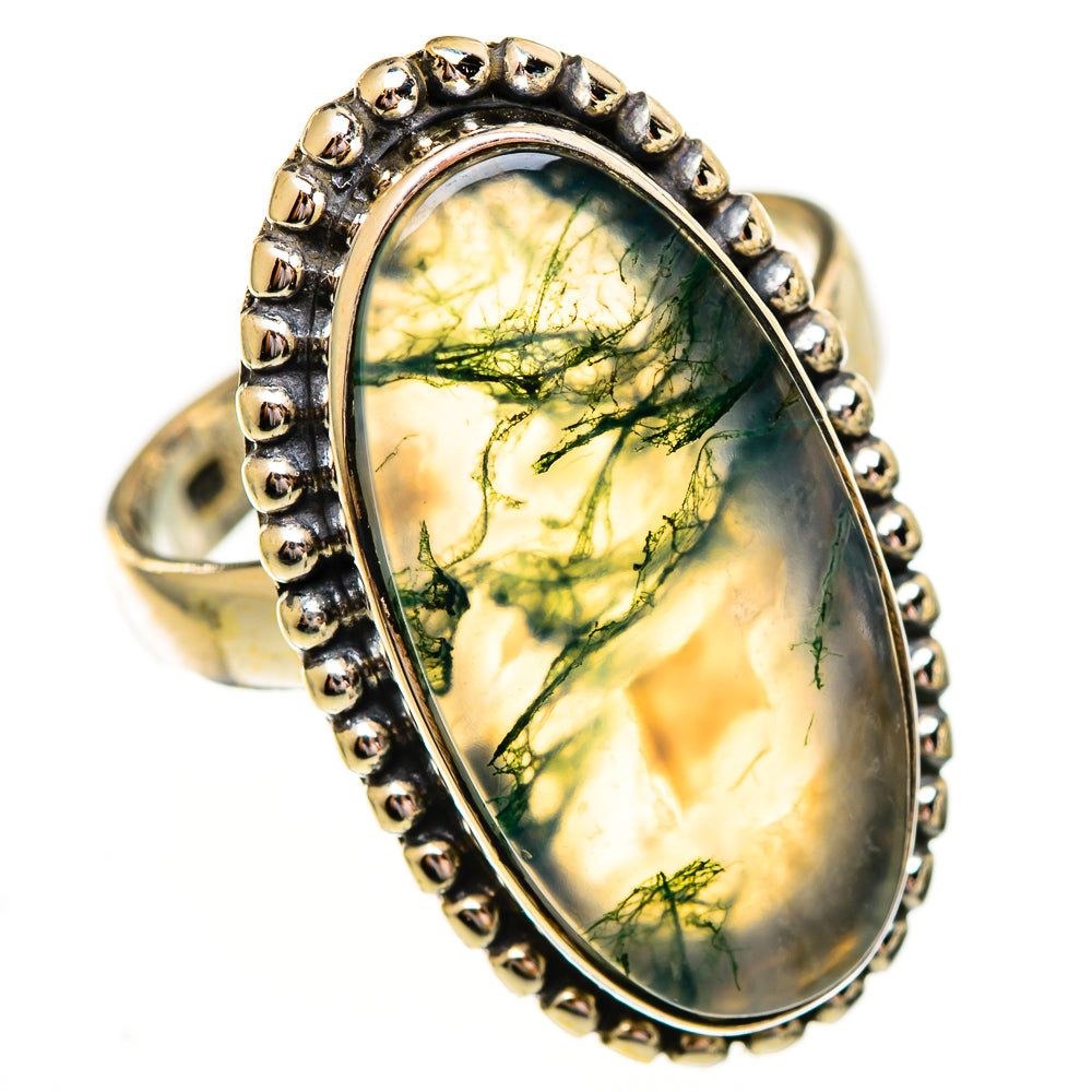 Green Moss Agate Rings handcrafted by Anasilvercos - RING111848 - Photo 2