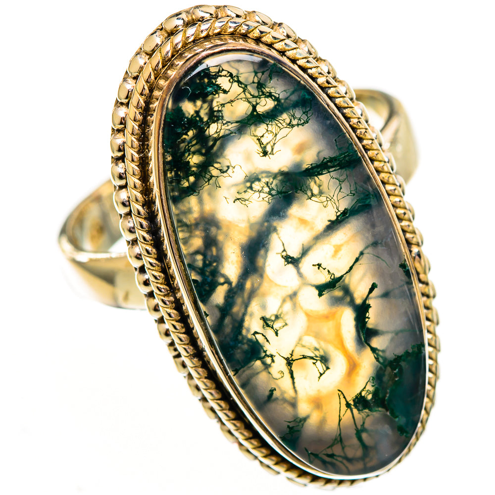 Green Moss Agate Rings handcrafted by Anasilvercos - RING111877 - Photo 2