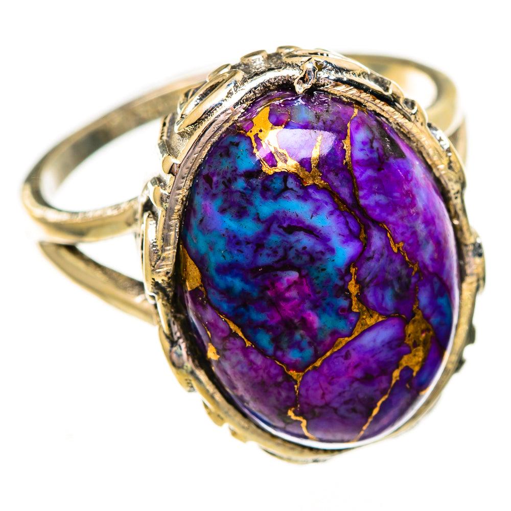 Purple Copper Composite Turquoise Rings handcrafted by Anasilvercos - RING111955 - Photo 2