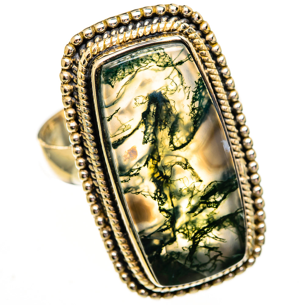 Green Moss Agate Rings handcrafted by Anasilvercos - RING112000 - Photo 2
