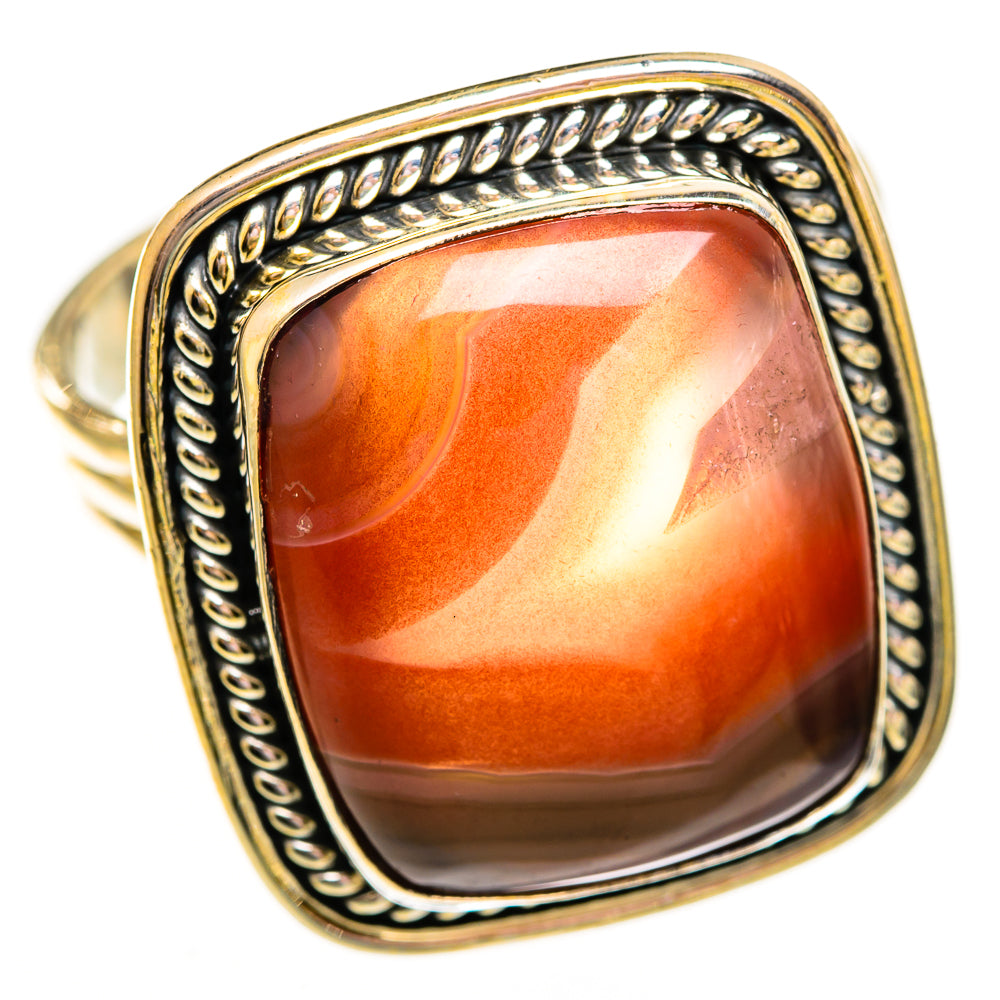 Red Botswana Agate Rings handcrafted by Anasilvercos - RING112010 - Photo 2