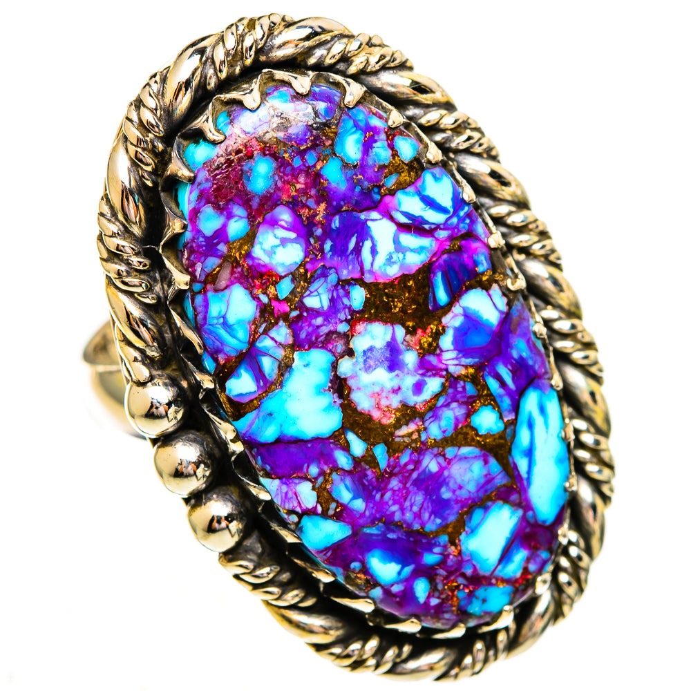 Purple Copper Composite Turquoise Rings handcrafted by Anasilvercos - RING112021 - Photo 2
