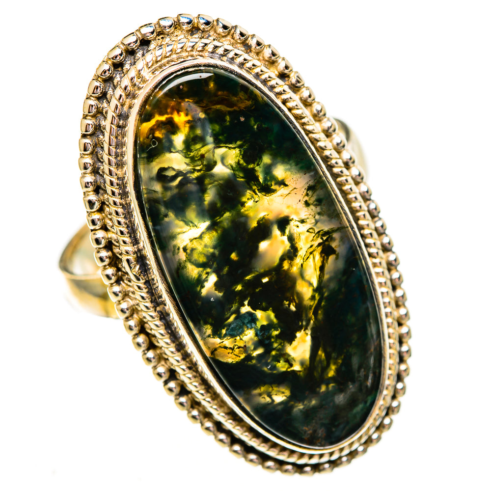 Green Moss Agate Rings handcrafted by Anasilvercos - RING112086 - Photo 2