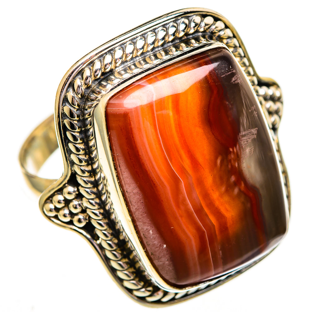 Red Botswana Agate Rings handcrafted by Anasilvercos - RING112089 - Photo 2