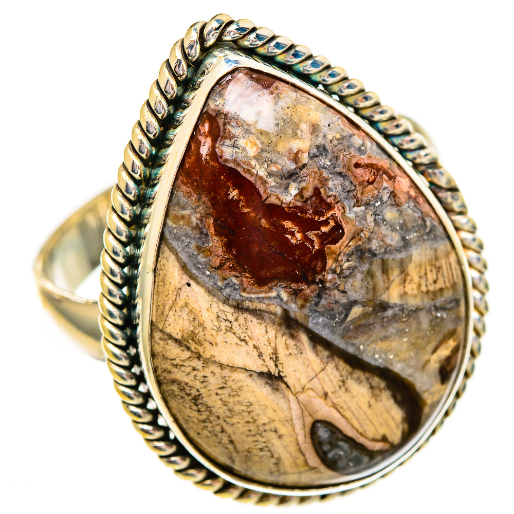 Mushroom Rhyolite Rings handcrafted by Anasilvercos - RING112090 - Photo 2