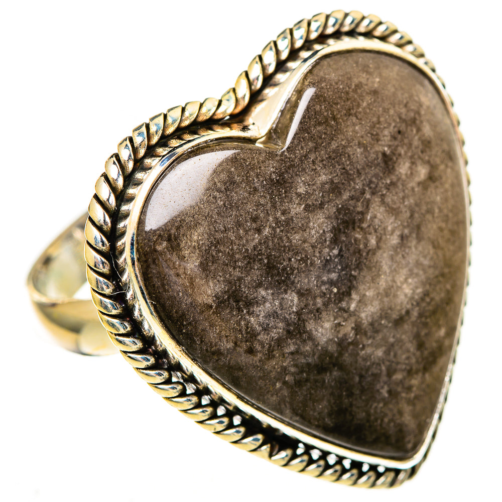 Gold Sheen Obsidian Rings handcrafted by Anasilvercos - RING112091 - Photo 2