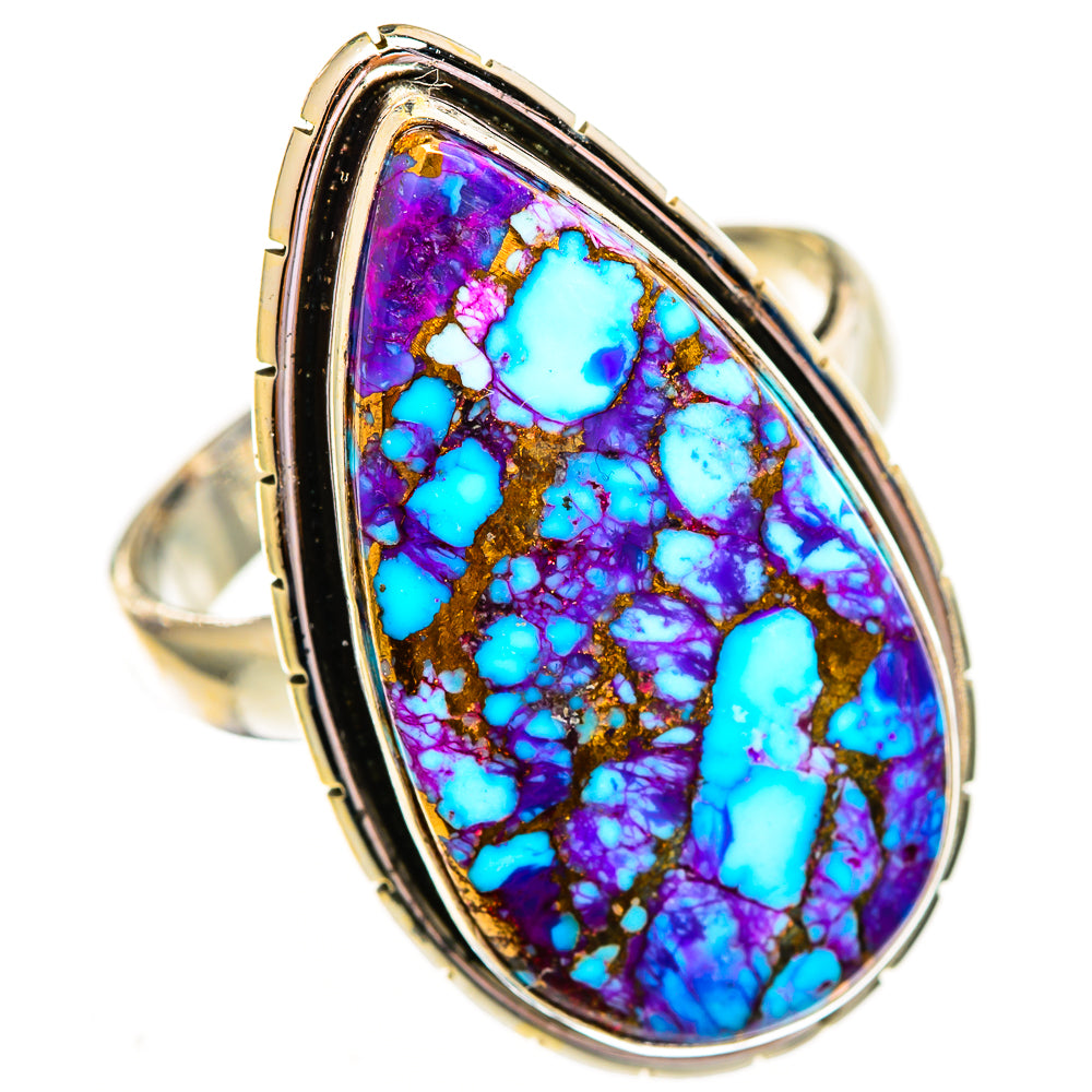 Purple Copper Composite Turquoise Rings handcrafted by Anasilvercos - RING112097 - Photo 2