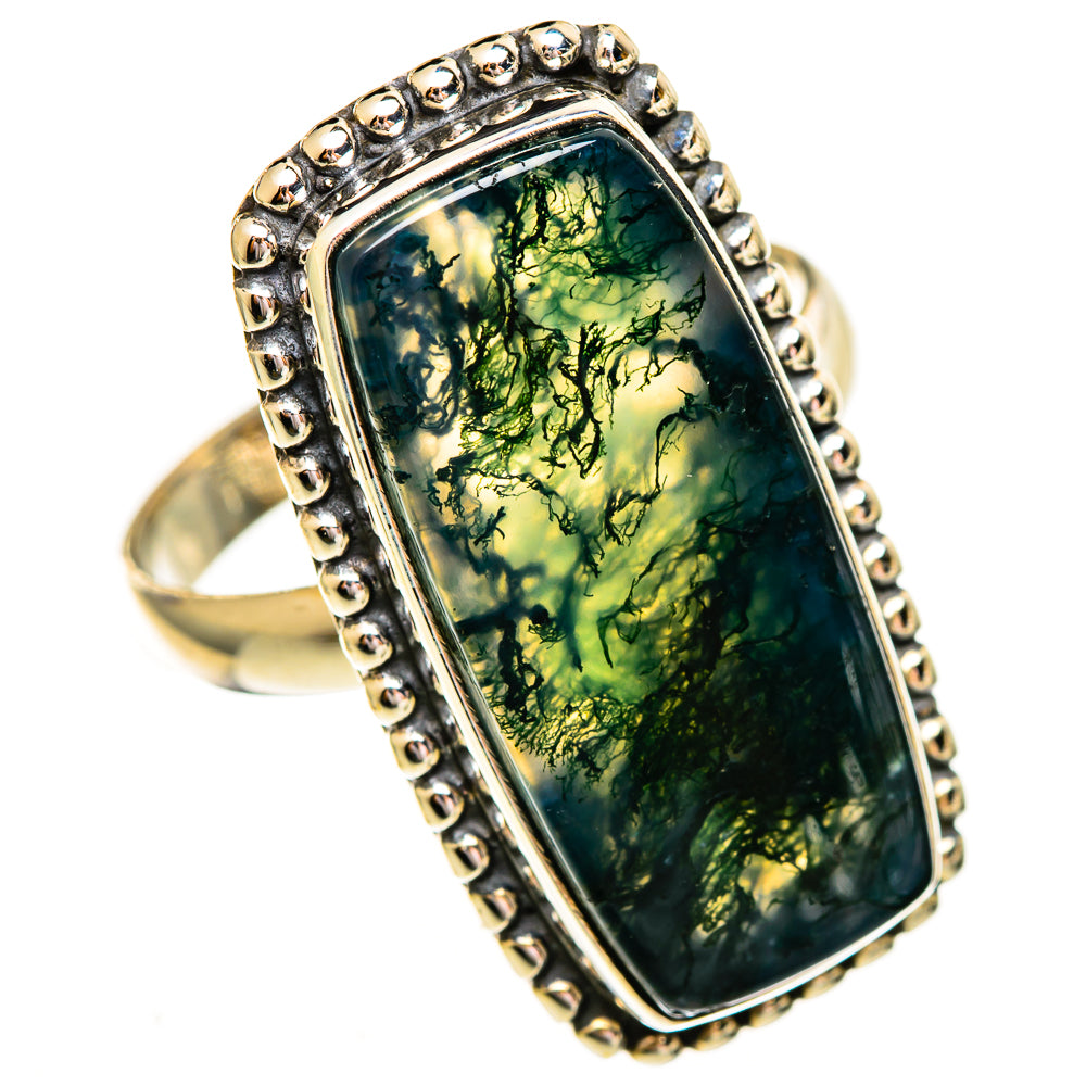 Green Moss Agate Rings handcrafted by Anasilvercos - RING112120 - Photo 2
