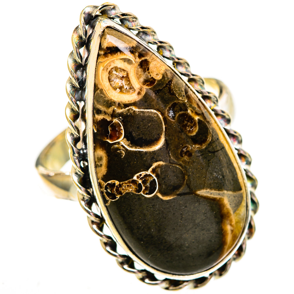 Turritella Agate Rings handcrafted by Anasilvercos - RING112125 - Photo 2