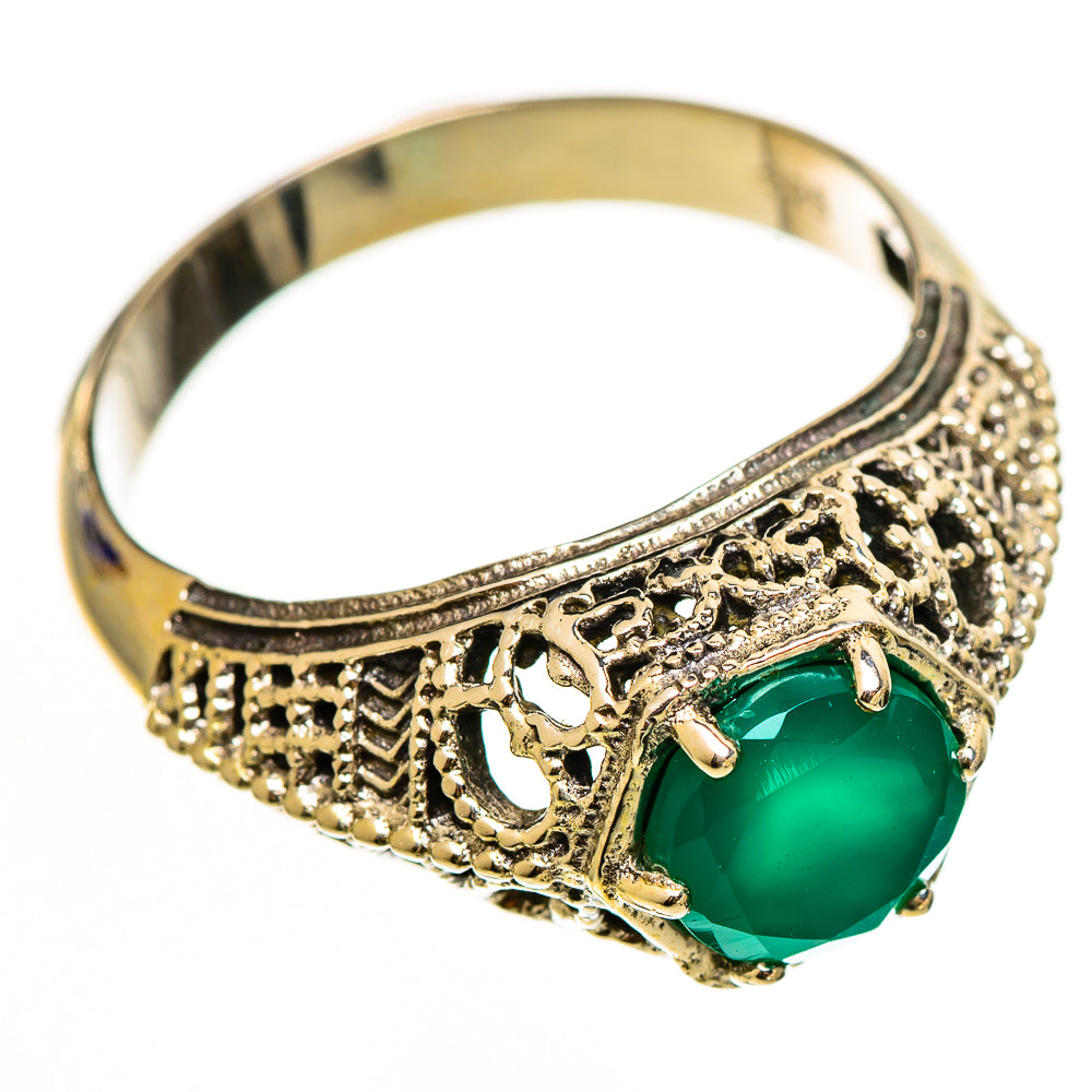 Green Onyx Rings handcrafted by Anasilvercos - RING112158 - Photo 2