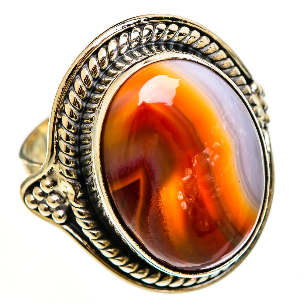 Red Botswana Agate Rings handcrafted by Anasilvercos - RING112162 - Photo 2