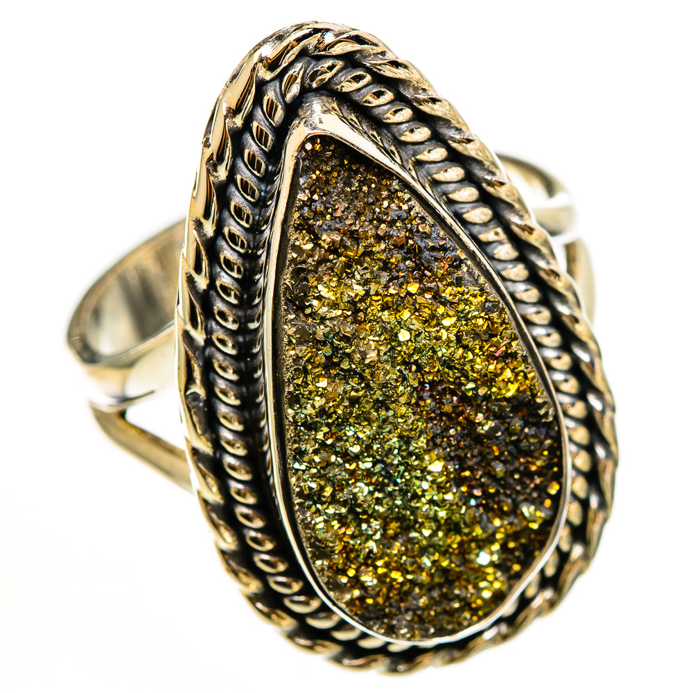 Spectro Pyrite Druzy Rings handcrafted by Anasilvercos - RING112170 - Photo 2