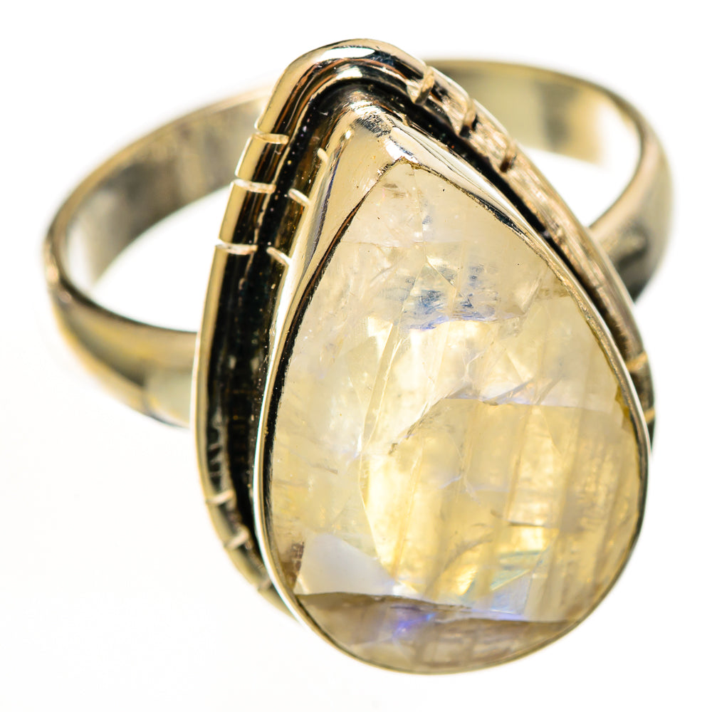 Rainbow Moonstone Rings handcrafted by Anasilvercos - RING112176 - Photo 2