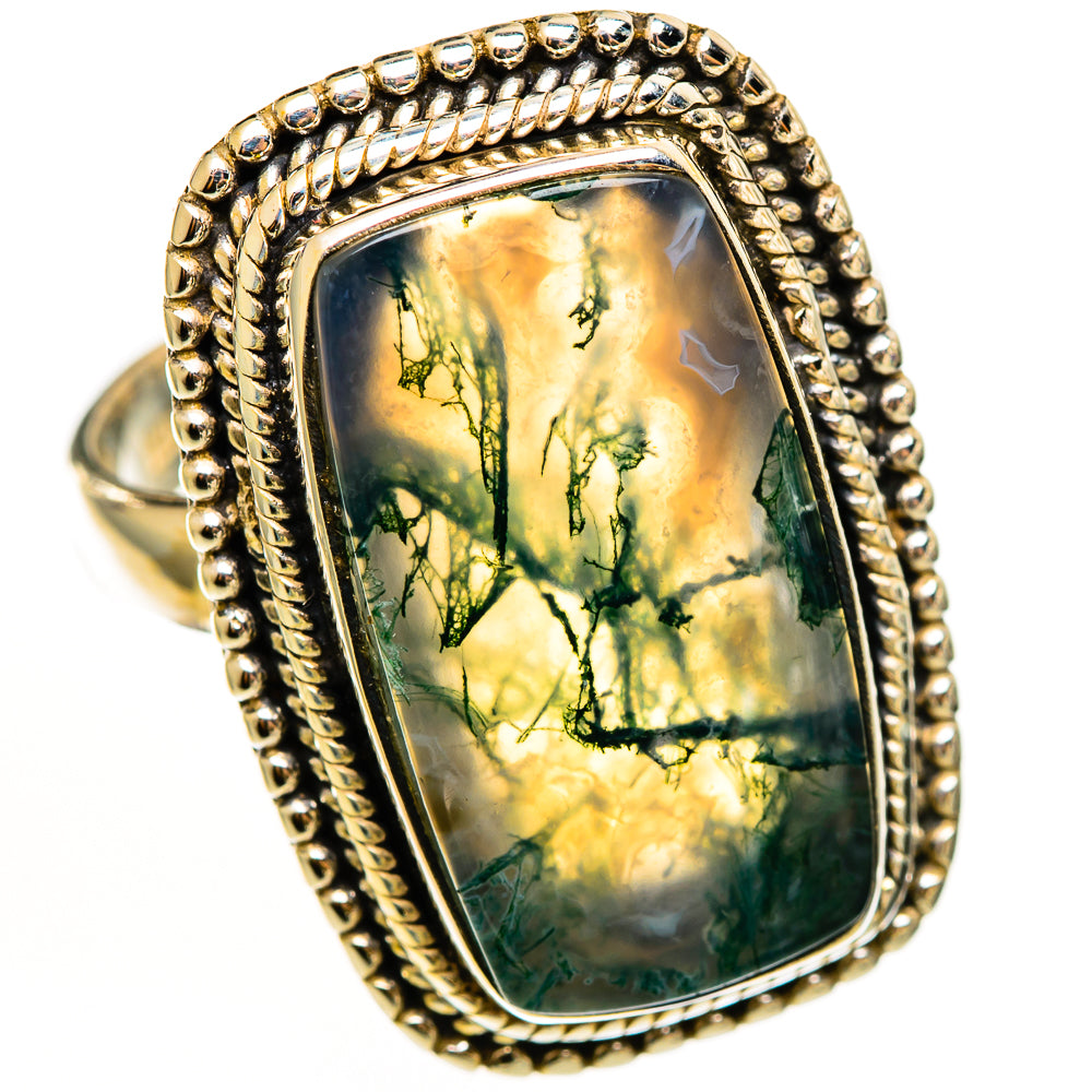Green Moss Agate Rings handcrafted by Anasilvercos - RING112187 - Photo 2