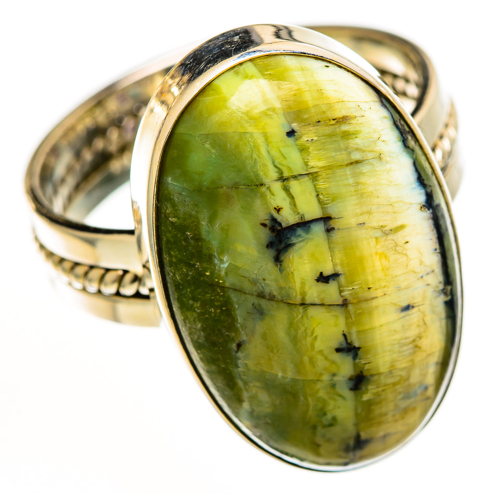 African Green Opal Rings handcrafted by Anasilvercos - RING112189 - Photo 2
