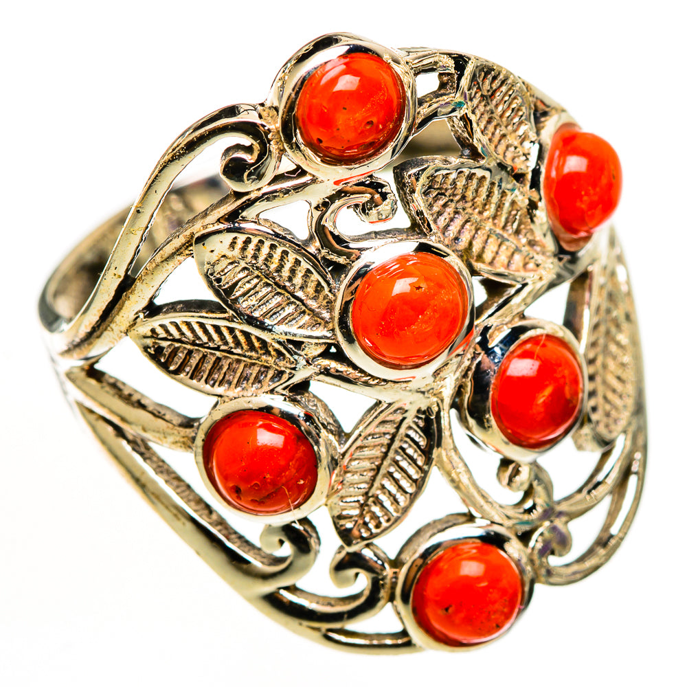 Mediterranean Red Coral Rings handcrafted by Anasilvercos - RING112196 - Photo 2