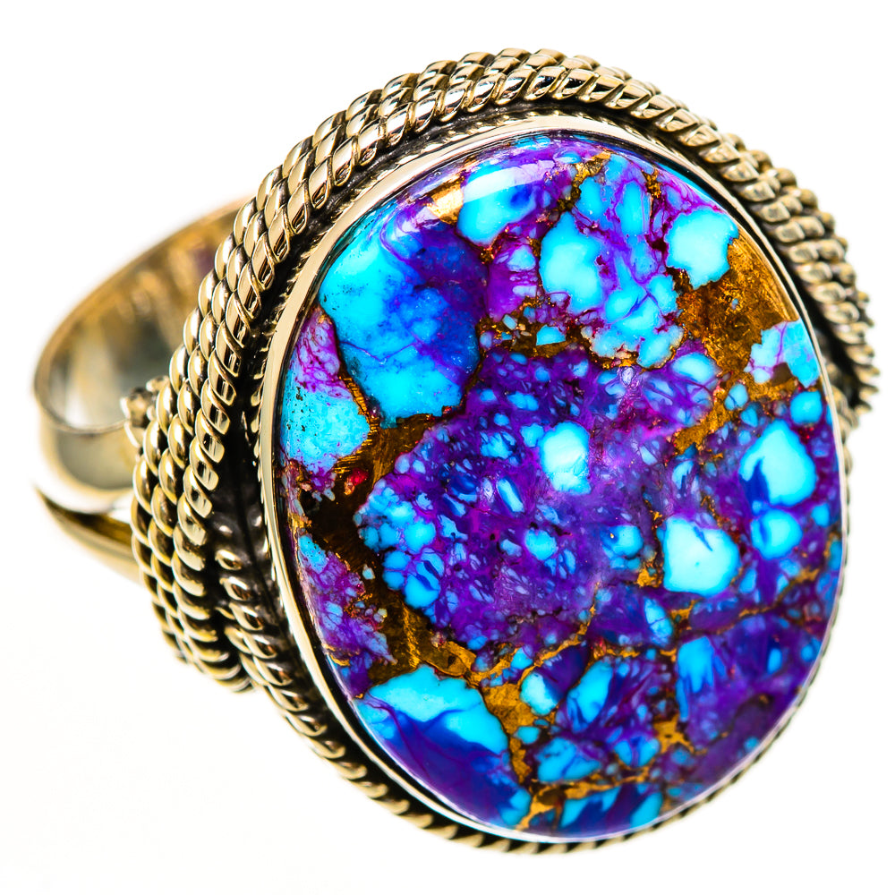 Purple Copper Composite Turquoise Rings handcrafted by Anasilvercos - RING112198 - Photo 2