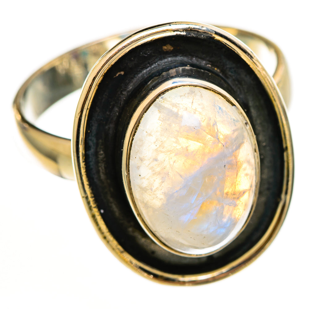 Rainbow Moonstone Rings handcrafted by Anasilvercos - RING112205 - Photo 2