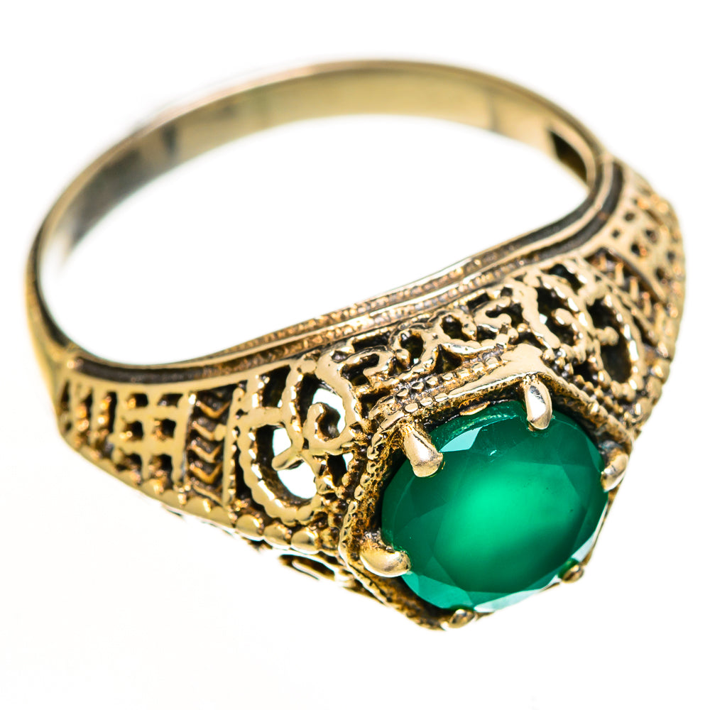 Green Onyx Rings handcrafted by Anasilvercos - RING112244 - Photo 2