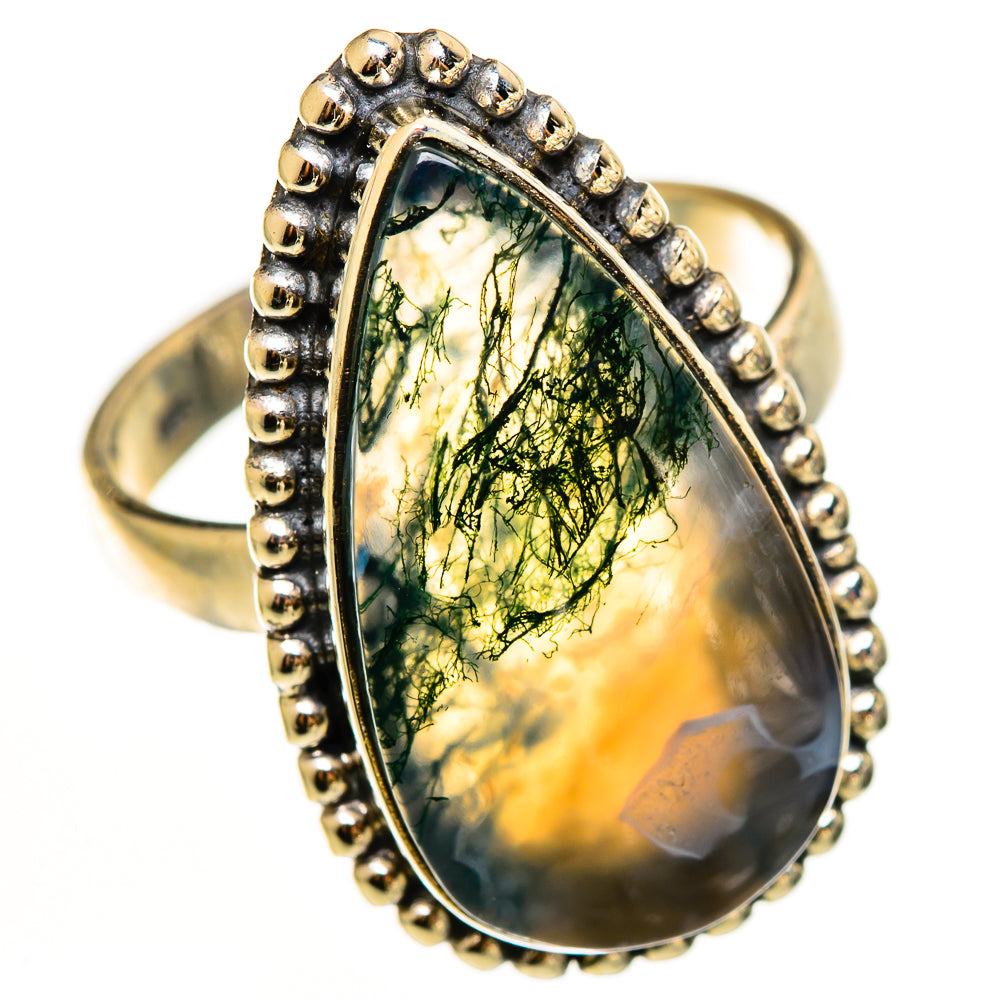 Green Moss Agate Rings handcrafted by Anasilvercos - RING112245 - Photo 2