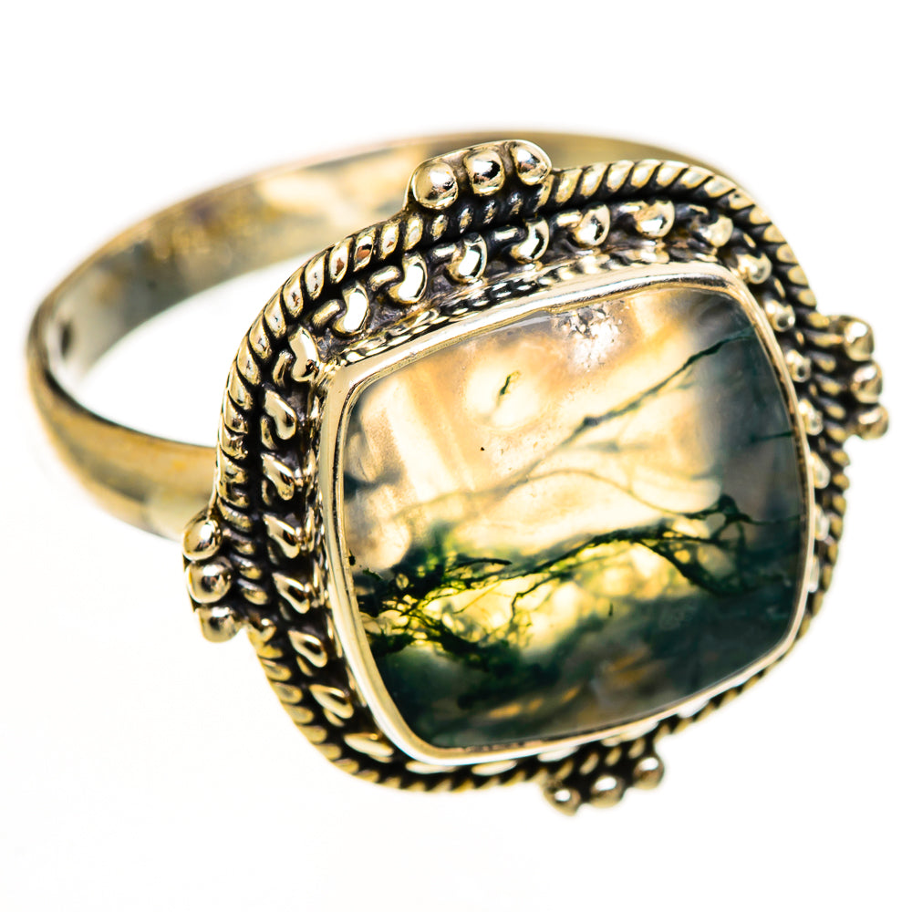 Green Moss Agate Rings handcrafted by Anasilvercos - RING112272 - Photo 2