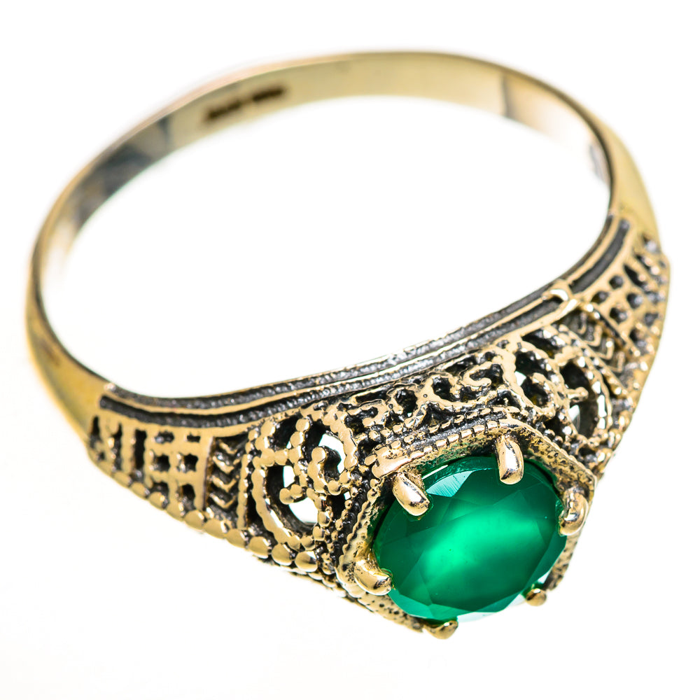 Green Onyx Rings handcrafted by Anasilvercos - RING112273 - Photo 2