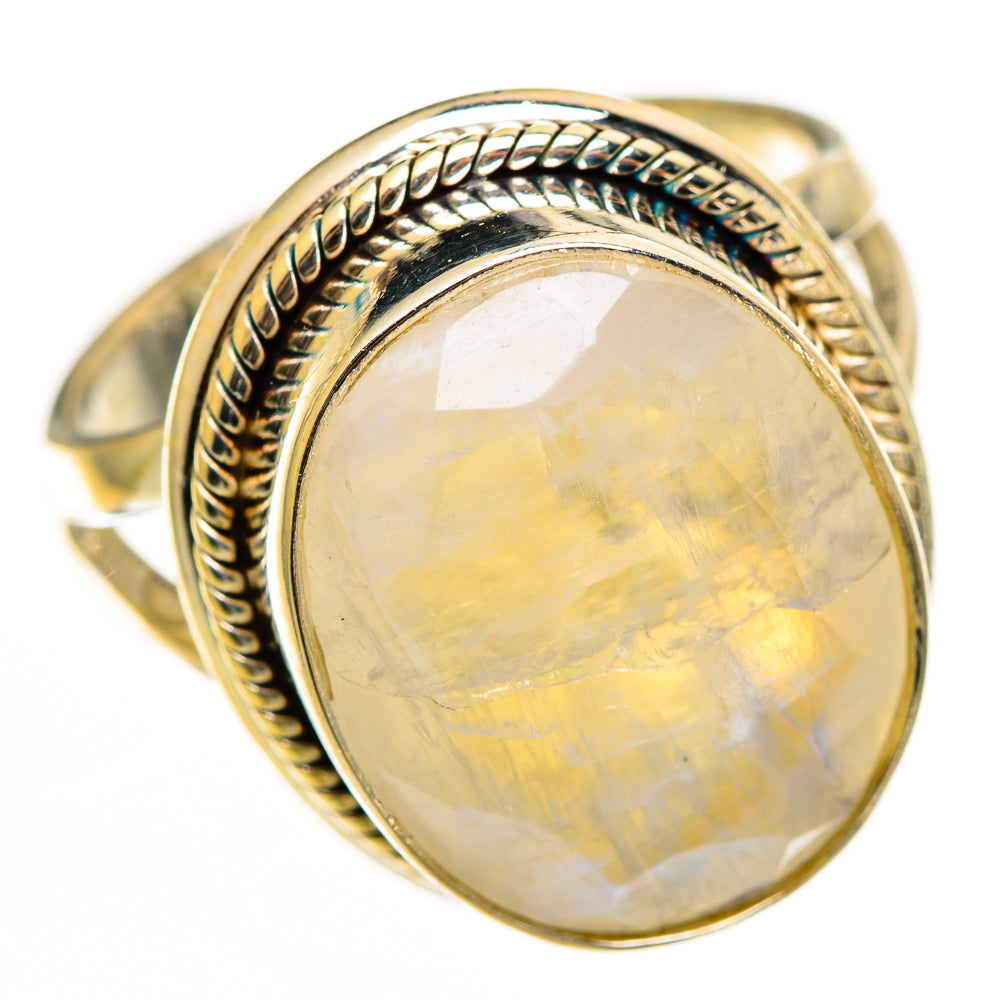 Rainbow Moonstone Rings handcrafted by Anasilvercos - RING112288 - Photo 2
