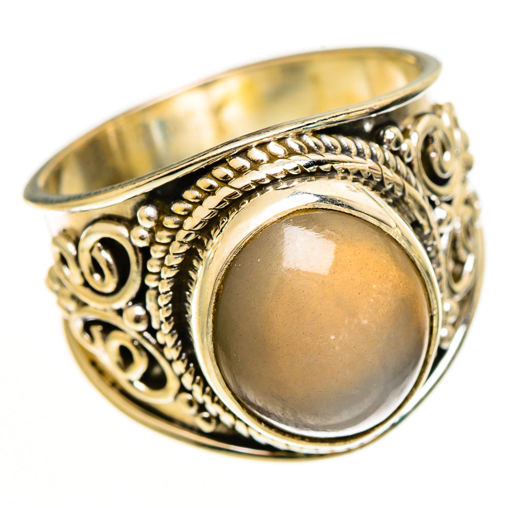 Peach Moonstone Rings handcrafted by Anasilvercos - RING112331 - Photo 2