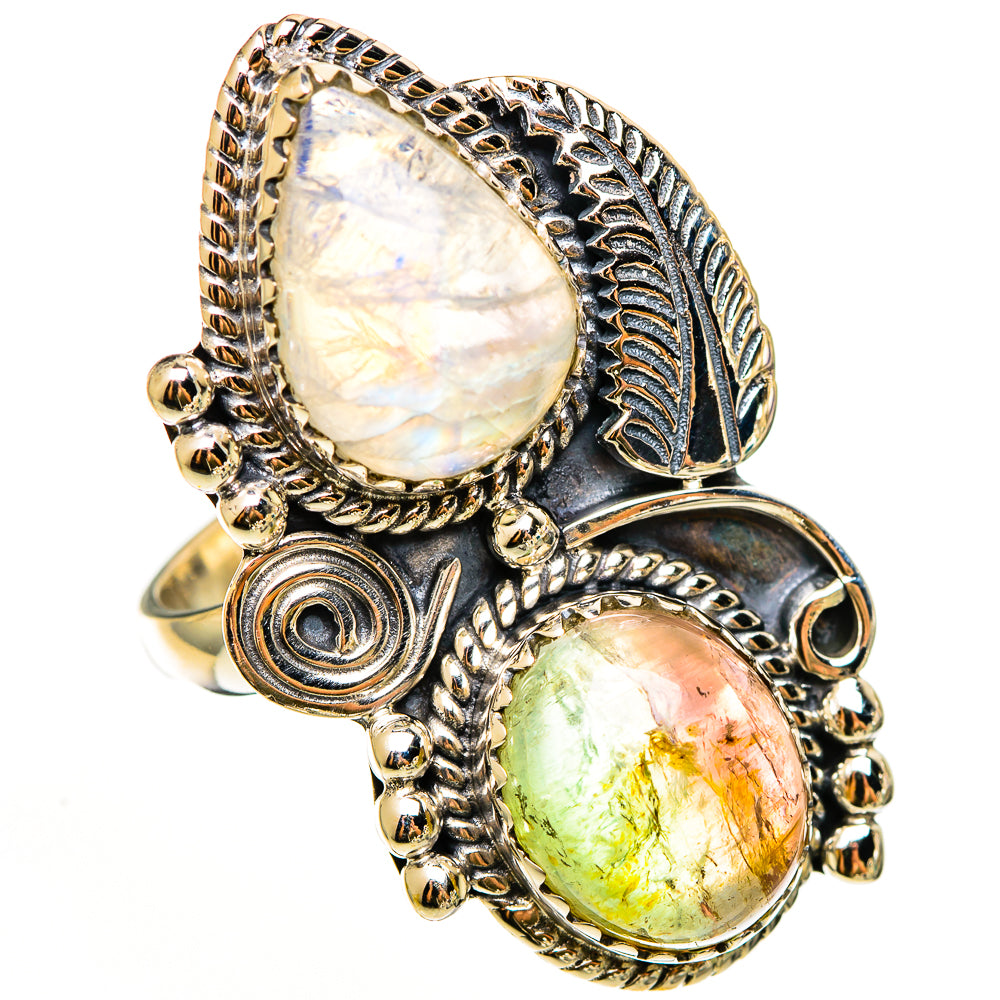 Rainbow Moonstone Rings handcrafted by Anasilvercos - RING112391 - Photo 2