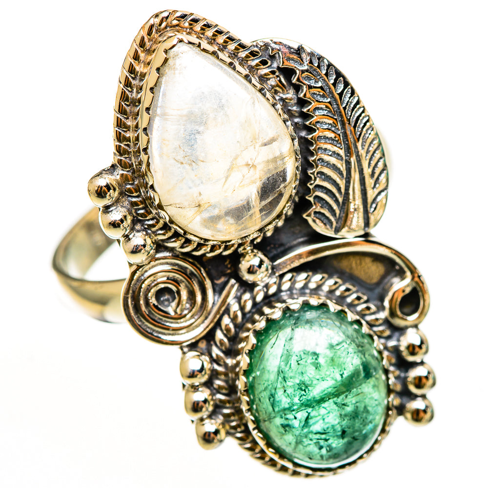 Rainbow Moonstone Rings handcrafted by Anasilvercos - RING112406 - Photo 2