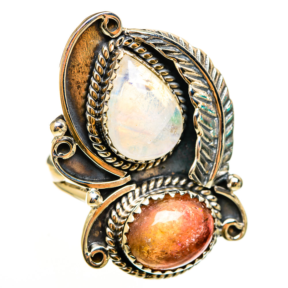 Rainbow Moonstone Rings handcrafted by Anasilvercos - RING112421 - Photo 2