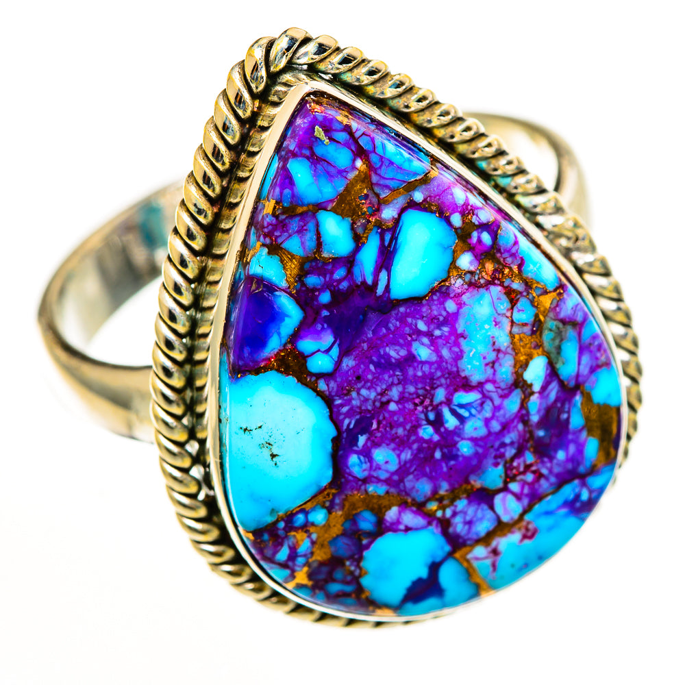 Purple Copper Composite Turquoise Rings handcrafted by Anasilvercos - RING112426 - Photo 2