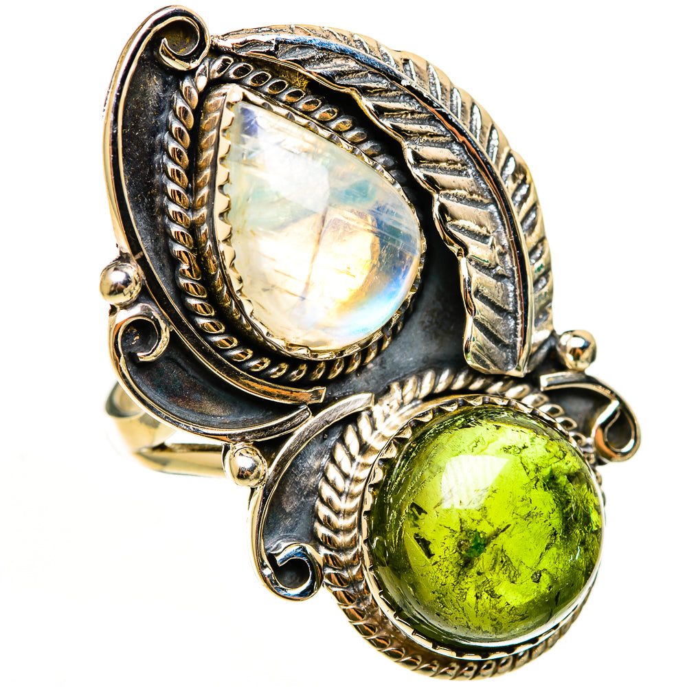 Rainbow Moonstone Rings handcrafted by Anasilvercos - RING112453 - Photo 2