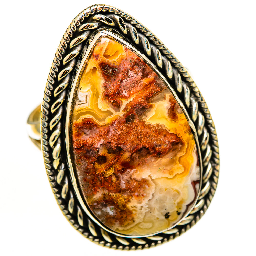 Crazy Lace Agate Rings handcrafted by Anasilvercos - RING112456 - Photo 2