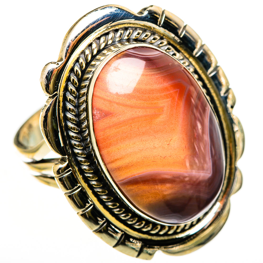 Red Botswana Agate Rings handcrafted by Anasilvercos - RING112459 - Photo 2